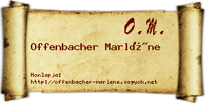 Offenbacher Marléne névjegykártya